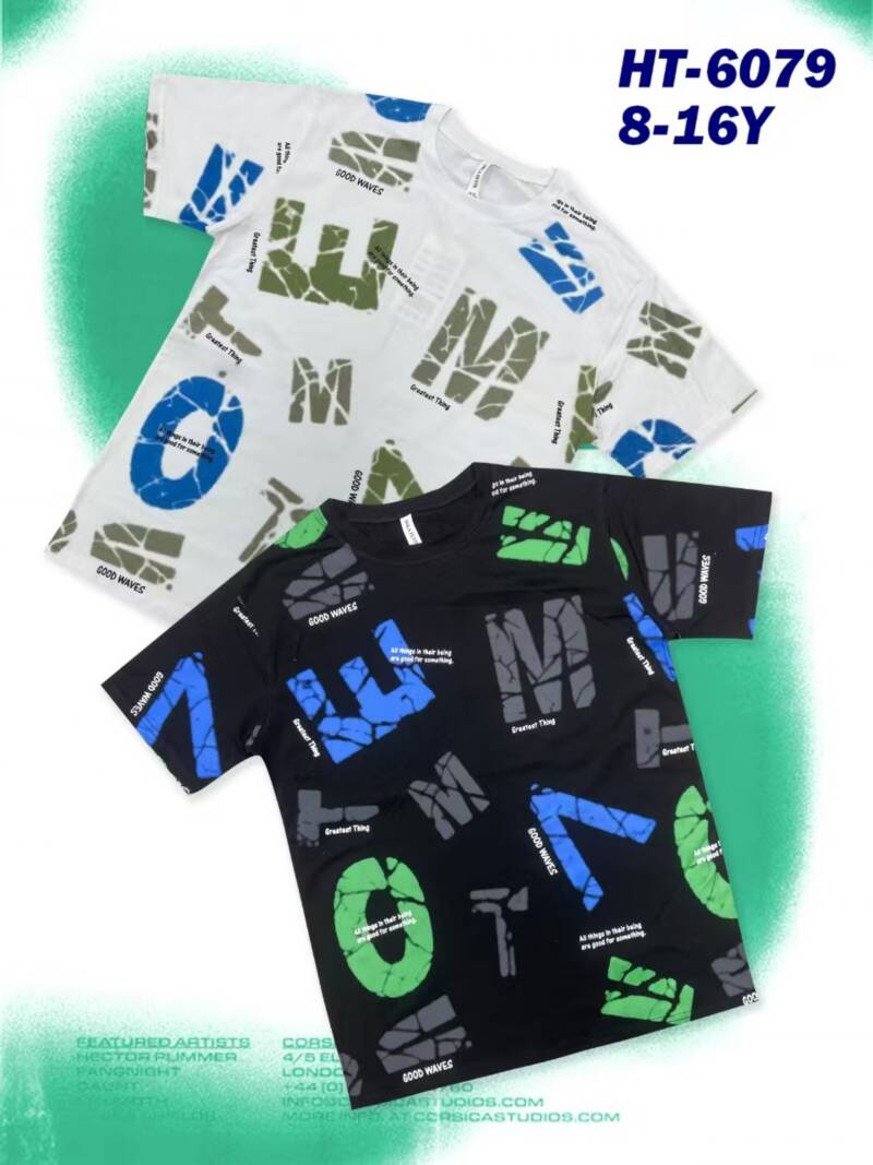 Bluzka chłopięcy. Roz 8-16. 1 Kolor Paczka 5 szt. 1